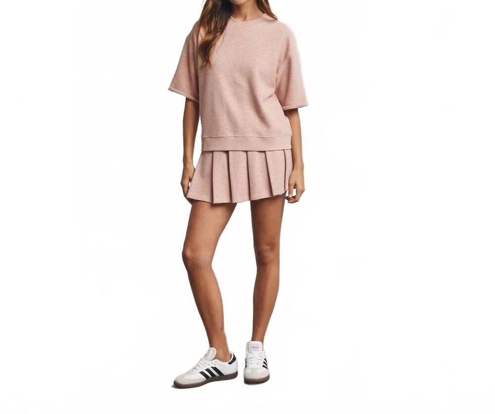 NEW WISHLIST ribbed knit half sleeve top in mauve